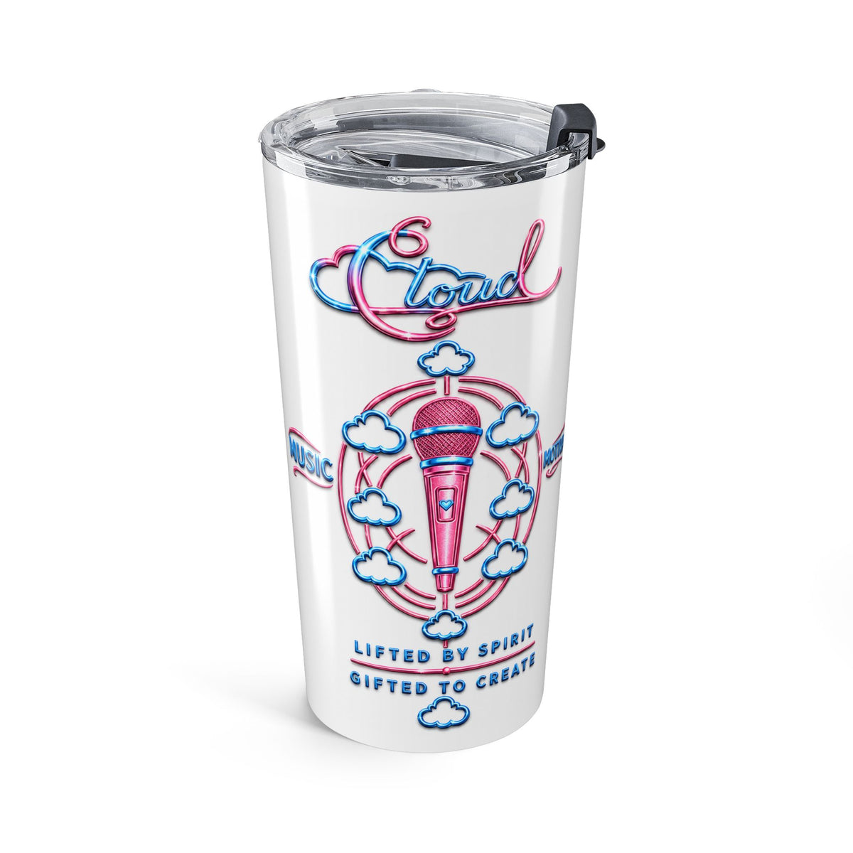 20 oz Cloud Music Motivation Tumbler
